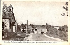 Colesville NJ Postcard Highest Village Wm H Broadwell Halftone c1940s Church picture