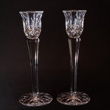 GORHAM LADY ANNE CANDLE HOLDERS, Cut Lead Crystal, 8 in, Made in GERMANY, 2PCS picture