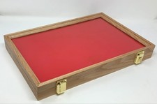 SALE Oak Wood Display Case 12 x 18 x 2 for Arrowheads Knives & More picture