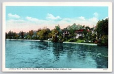 Elkhart Indiana IN View from North Main Street Memorial Bridge Postcard c1910s picture