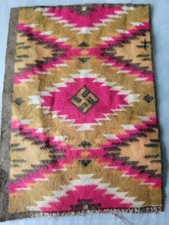 Antique rare Tobacco Velvet Felt Navajo rug Whirling Logs New York 1890s-1900s picture