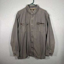 Vintage Harley-Davidson Grey Chore Jacket Embroidered On Front/Back Size XL RARE picture