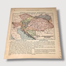 Antique 1896 Austro Hungary Monarchy Atlas Map Z picture
