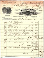 1898 Sharps & Dohme Chemists billhead, Orangeburg, SC picture