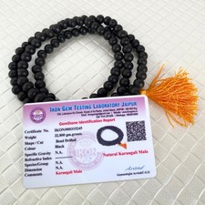 Lab Certified Ebony Wood 108+1 Beads 8 mm, Natural Karungali Malai Mala ROSARY picture