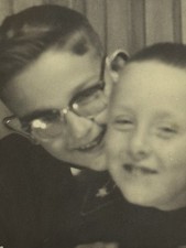 PHOTOBOOTH Vintage Snapshot Affectionate Boys  In Photo Booth picture