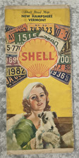 1933 Shell New Hampshire Vermont Road Map with Quebec Canada Gas Oil picture