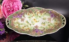Antique Nippon Celery Tray I.E. & C Co Hand painted 9. 3/8”L Gilt picture