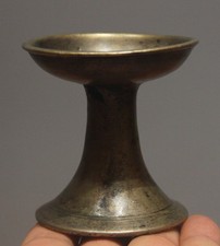 Real Tibet 19th Century Old Antique Buddhist Alloy Copper Oil Ghee Lamp Butter picture