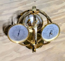 Vintage 1960s IMEXAL Swiss 8-Day Armillary World Time Desk Clock & Weather... picture