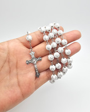 Rosary Blanco  / Rosario White con crucifijo proteccion guardia picture