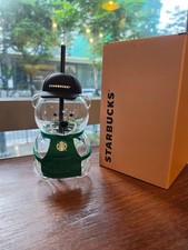 Starbucks Bearista Glass Cup 25 oz Philippines Exclusive Green Apron with Box picture