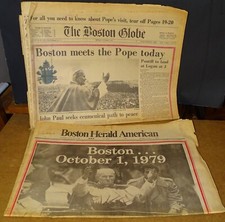 October 1 & 2, 1979 Boston Newspapers POPE JOHN PAUL II picture