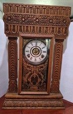 Antique Ingraham Mantel Clock Beautiful Design Working Order picture