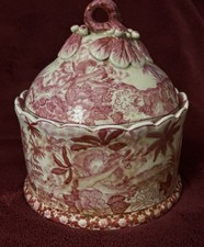 Vintage/Antique Yong Zheng Tang Zhi Covered Round Dish- Red pattern picture