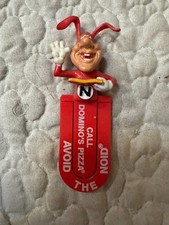 Vintage 1989 Domino's Pizza Noid Advertising Plastic Bookmark Figure Promo RARE picture