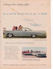 Magazine Ad - 1959 - Oldsmobile Ninety Eight Holiday SceniCoupe picture