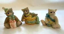 Vintage 1995 Enesco Calico Kittens Priscilla Hillman Figurines Lot of 3 picture