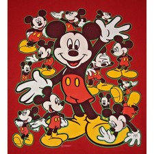 Vintage 90s Mickey Mouse Collage Velva Sheen Single Stitch T-Shirt Size XL picture