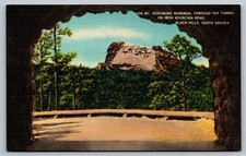 Vintage Mt. Rushmore Tunnel View Postcard Iron Mountain Road SD picture