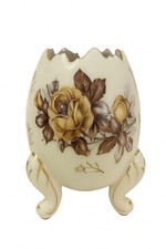Vintage Cracked Egg Vase Floral - Napcoware Japan Hand Painted picture
