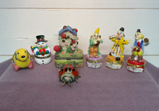 Trinket Boxes - Porcelain Hinged - Lot of 7 - Various - Clowns - Lady Bugs - Dog picture