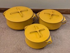 Dansk Kobenstyle IHQ Bright Yellow Enamel Dutch Oven Set 6 Qt 4 Qt 2 Qt Lot picture