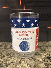 Apollo 11 Commemorative Glass Tumbler - Vintage NASA - Moon Landing 1969 picture