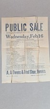 1927 Oklahoma Farm Auction Sale Bill & Complete Clerk Ledger Ephemera Minco OK picture