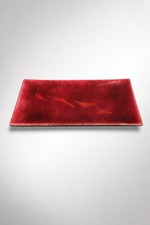 Vintage 1963 Signed Ann Enamel on Copper Trinket Tray Mid Century Modern Red picture