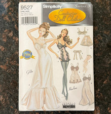 Simplicity Couturier Designer Lingerie 9527 15-1/2” Doll Pattern New UNCUT picture