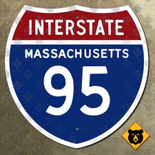 Massachusetts Interstate 95 highway route marker road sign 1957 Boston 18x18 picture
