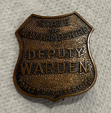 Vintage New Hampshire Forrest Fire Service Deputy  Warden Brass Badge picture