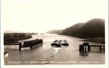 Vintage Postcard 1920s? Mississippi Oil Barge Pontoon Bridge Marquette Iowa RPPC picture