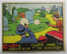 1936 Gum Inc G-Men & Heroes of The Law #151 Death Among The Gravestones picture