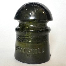 Dark Olive Green Brookfield CD 101 mold number 11 pony style glass insulator picture
