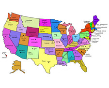 Map of The United States with Capitals 8x10 Photo picture