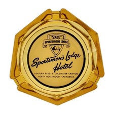 Vintage Glass Ashtray / Sportsmen's Lodge Hotel / North Hollywood California CA picture