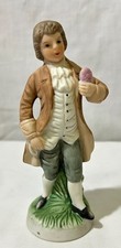 Vintage Colonial Man Figurine Holding Flower Porcelain 6
