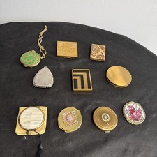 Vintage Ladies Powder Compact Lot of 9 Elgin American Helena Rubinstein picture