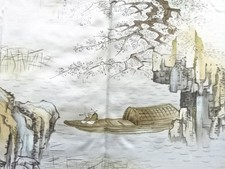 7734193: JAPANESE KIMONO / ANTIQUE MENS HAORI / SILK / HIGE TSUMUGI / SCENERY OF picture