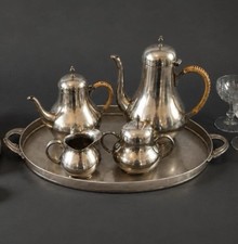 Royal Holland Pewter Tea Coffee Service Set Tray Daalderop Holland picture