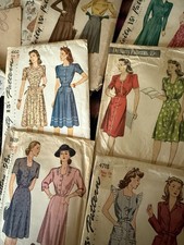 VTG 1940s Sewing Pattern Lot 6 Simplicity DuBarry Dress Suit Bust 36 38 Size 18 picture