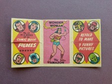 1968 A&BC (UK Release Topps) - Comic Book Foldees #12 - WONDER WOMAN / BABE RUTH picture