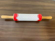 Ceramic Rolling Pin with Poka Dots and wood Handles Red design picture