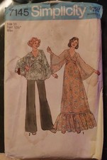 VINTAGE SIMPLICITY 1975 Gunne Sax DRESS PATTERN 7145 SIZE 10 Cut & Complete picture