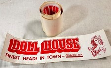 4 VTG BUMPER STICKERS DOLL HOUSE TOPLESS CLUB ORLANDO FL FINEST HEADS IN TOWN picture
