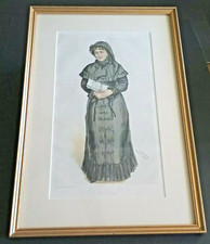 Vanity Fair Mrs Georgina Weldon 1884 Colored Lithograph Framed Matted picture