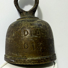 Vintage Solid Brass Bell. Stamped India 2013 2 And A Half Inches Tall picture