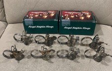 VTG.1994 Dayton Hudson Co. SILVER PLATED Angel Napkin Rings set of 8(orig. box) picture